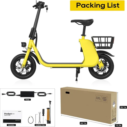 Vista 8 de RIDWIND Electric Scooter with Seat for Adults, 450W Motor Foldable E Scooter for Adults with LCD Display,15.5MPH, 20 Miles Range, Max Load 265LB