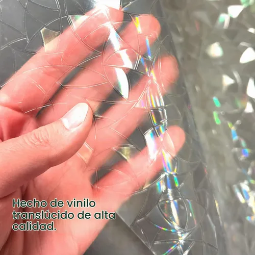 Vista 7 de Lotus - Adhesivos para ventana anticolisión – Calcomanías de prisma recordatorio de vidrio – Evita golpes de pájaros – Decora tus puertas