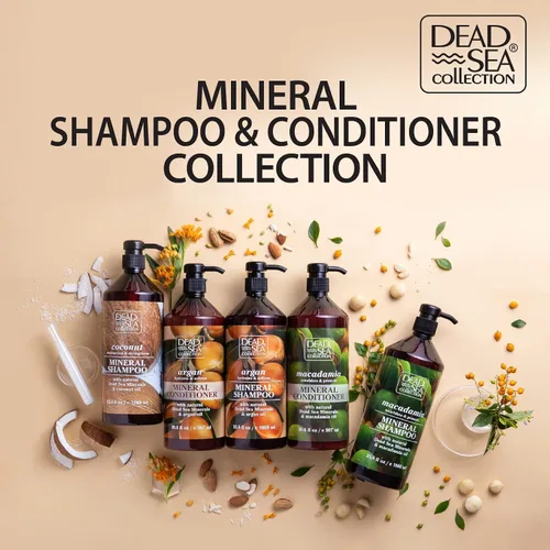 Vista 21 de Set de champú y acondicionador Dead Sea Collection con aceite de argán – Productos hidratantes y suavizantes para el cabello con minerales del Mar