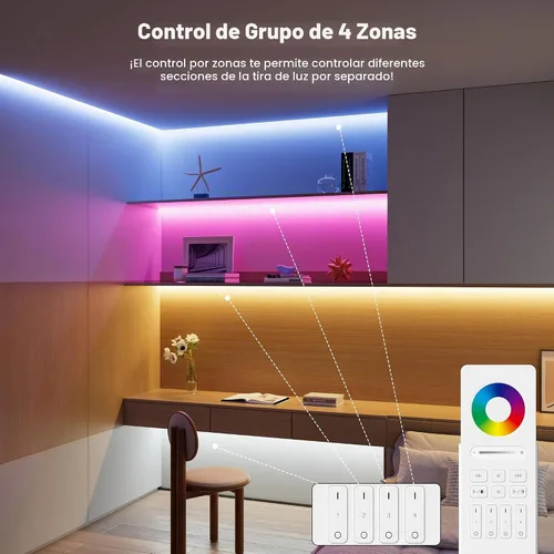 Vista 4 de PAUTIX Matter Kit de controlador LED WiFi ML5 compatible con Tuya APP/Homekit/Smart Life/Alexa/Google Home/Siri, DC12-48V regulable con control