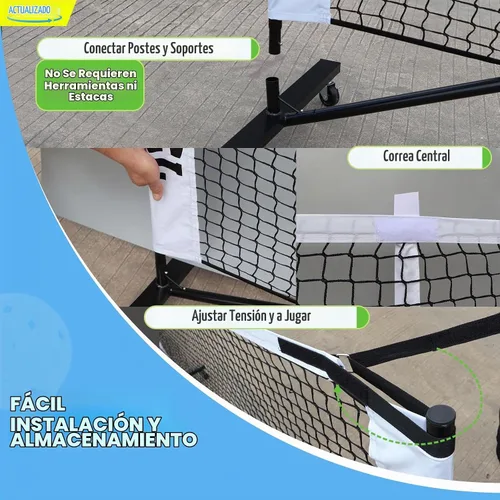 Vista 6 de Pro Pickleball Net Portable with Wheels – 22ft Heavy Duty Pickleball Net System with Sturdy Aluminum Frame for Outdoor & Indoor – Nylon Net &