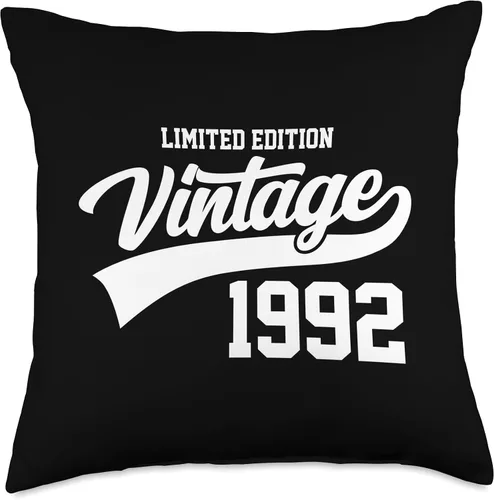 Vista 4 de Limited Edition Vintage 1992 31st Birthday Year Retro Sports Throw Pillow