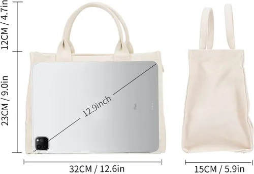 Vista 4 de EASRTA Tote Bag for Women, Canvas Tote Bag, Travel Tote Bag, Women Shoulder Bag, Crossbody Bag, Women Handbag