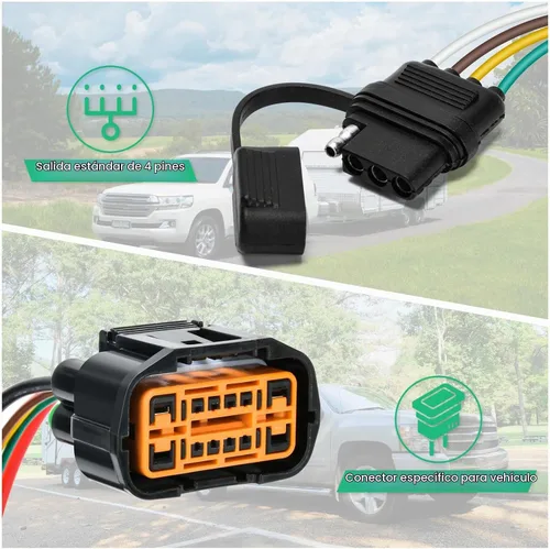 Vista 3 de briidea Kit de arnés de cableado personalizado para remolque 4 pines 56420 Compatible con Hyundai Santa Fe 2019-2023, Palisade 2020-2022, Cruz