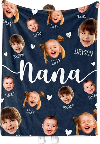 Vista 23 de Personalized Grandma Blanket, Gifts for Grandmother from Grand Kids, Name Blankets for Mimi, Gigi, Nana (Grandma 01)
