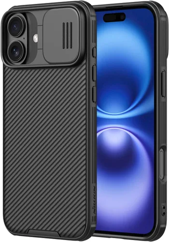 Vista 12 de Nillkin Funda para iPhone 16 con cubierta deslizante para cámara, [protección mejorada de lente de cámara] Funda protectora delgada a prueba