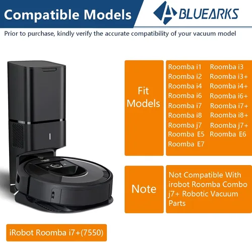 Vista 2 de 16 piezas compatibles con Roomba i1+ J7 i7+ i3+ i4+ EVO i6+ i8+ i7 J7+ Plus E5 E6 E7 Kit de accesorios para aspiradora robot, 2 cepillos principales