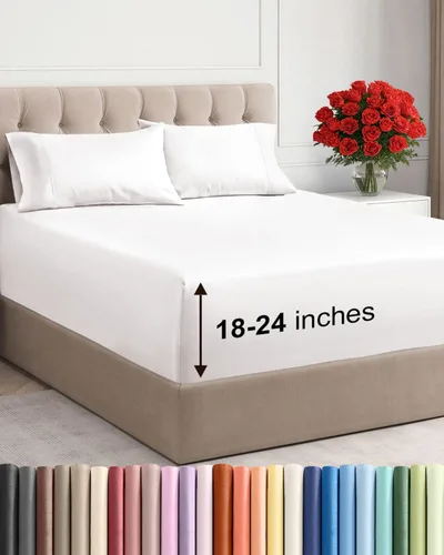 Vista 11 de Sábanas individuales de bolsillo extra profundo, sábanas transpirables y refrescantes de 3 piezas, juego de sábanas de lujo para hotel, suaves, sin