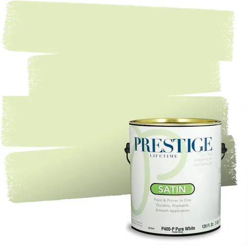 Vista 161 de PRESTIGE Pintura exterior e imprimación en uno, aloe, plano, 1 galón