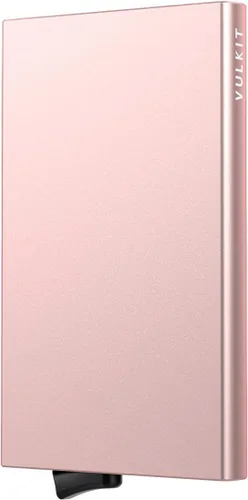 Vista 12 de VULKIT Cartera desplegable, soporte minimalista para tarjetas de crédito, bloqueo RFID, funda de metal delgada para hombres