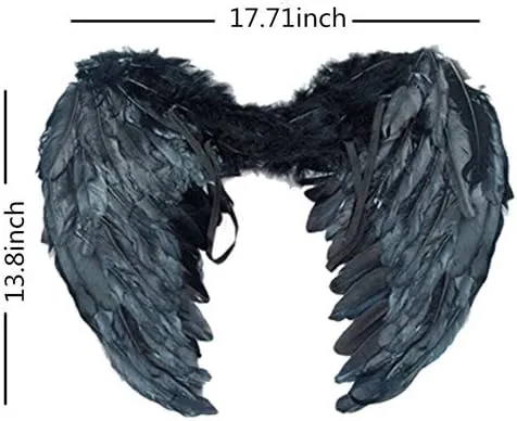 Vista 3 de Alas de ángel de plumas Aishn para disfraces de cosplay o Halloween, L