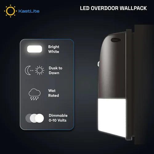 Vista 3 de KastLite Paquete de luz LED de pared con fotocélula del anochecer al amanecer 2000 lúmenes equivalente a 150 vatios lámpara de pared Iluminación