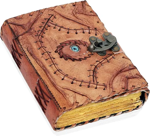 Vista 2 de Libro de hechizos Hocus Pocus, libro de hechizos Hocus Pocus, regalos de utilería, decoraciones de Halloween, decoración de cuero, diario
