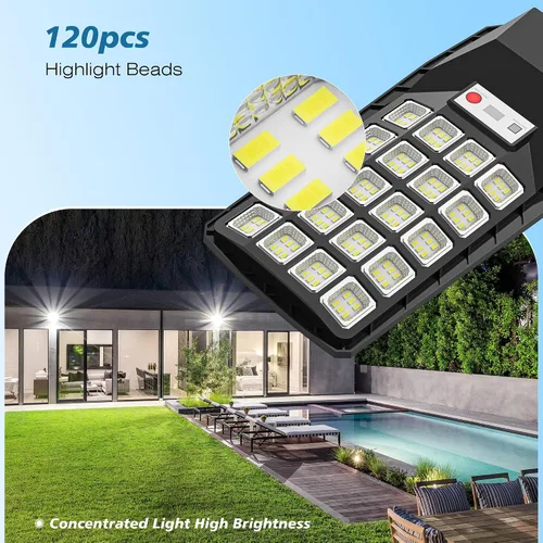 Vista 7 de OKPRO Luces Solares al Aire Libre Impermeables - Luces de Calle Solares al Aire Libre de Ángulo Amplio de 320° IP66 Impermeables, Luces