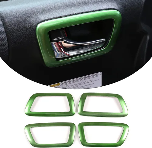 Vista 16 de 4 piezas de ABS para apariencia interior de automóvil, cubierta de panel de manija de puerta compatible con Toyota Tacoma 2016 2017 2018 2019 2020