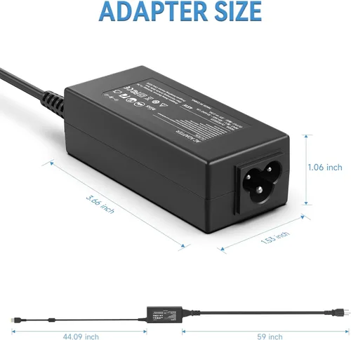 Vista 5 de Cargador para portátil de 45 W compatible con Lenovo X240 X250 T440 T450 L450 E450 Yoga 11 11S IdeaPad S21e G50 G40 Z50 Z50-70 Punta cuadrada Cable