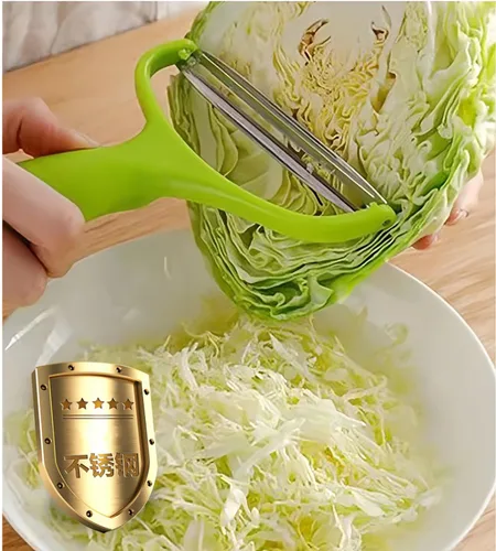 Vista 6 de Rallador de Verduras de Boca Ancha, rallador de ensalada, rebanador de papas para repollo, zanahorias – Rebanador Manual Ergonómico con Agarre
