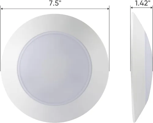 Vista 3 de Luz de disco LED de montaje empotrado de 7.5 pulgadas para latas empotradas de 5/6 pulgadas o caja J de 4 pulgadas, CRI90, 1000 lm, 15 W, 5CCT luz