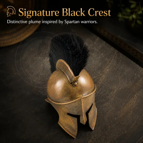 Vista 7 de Colección Royal Heritage: Nagina International - Casco romano espartano griego rey Leonidas en miniatura, auténtica réplica de películas 300