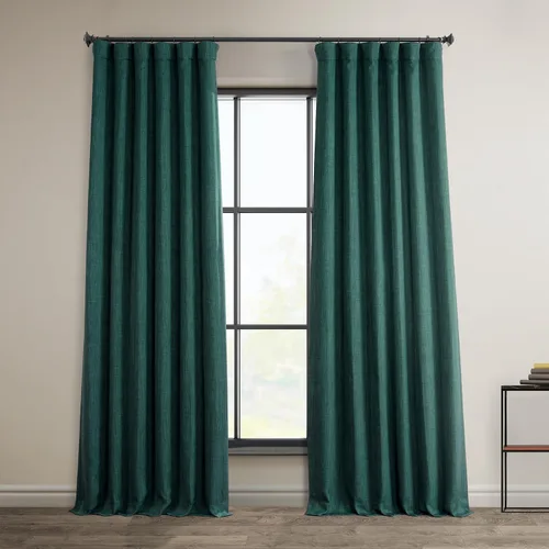Vista 65 de HPD Half Price Drapes - Cortinas de lino sintético para sala de estar (2 paneles) - 100 pulgadas de ancho x 84 pulgadas de largo - Cortinas
