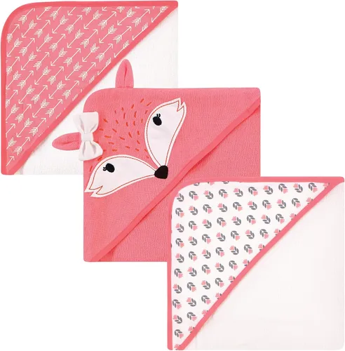 Vista 28 de Hudson Baby Toallas unisex con capucha de algodón para bebé, alfabeto, talla única