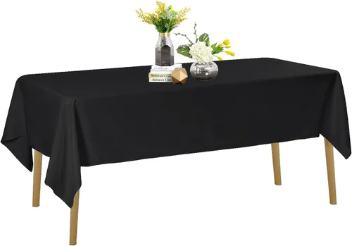 Vista 23 de Mantel de poliéster lavable de 132 pulgadas, resistente a las manchas y a las arrugas, mantel decorativo para mesa de comedor, fiestas de bufé