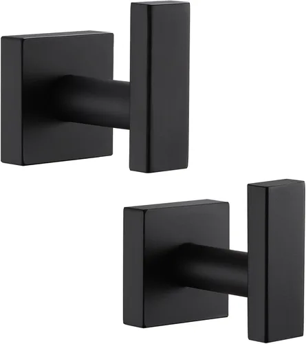Vista 21 de Gancho de Toalla Angle Simple Negro & Oro, Soporte de Toalla de Baño de Acero Inoxidable, Gancho para Bata, Perchero de Toalla de Cocina, Montaje