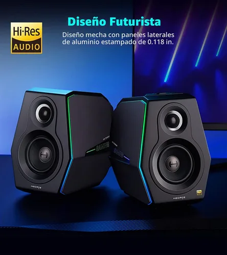 Vista 3 de HECATE G5000 Altavoces Bluetooth para juegos de computadora, altavoces de escritorio inalámbricos de audio de alta resolución, 88 W RMS alimentado