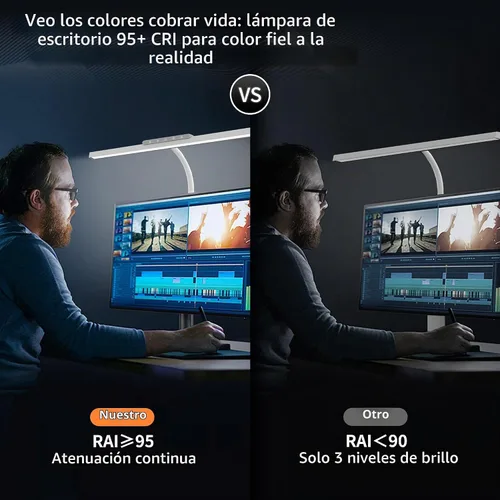 Vista 6 de Lámpara de escritorio LED con abrazadera, luz de escritorio de oficina