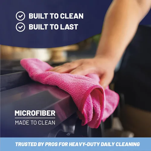 Vista 4 de Microfiber Wholesale Toallas de microfibra Pro Multi Surface de 16" x 16" a granel Caja: 216 Cantidad (negro)
