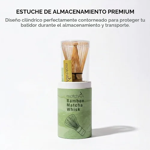 Vista 5 de MatchAiA Batidor de bambú matcha prémium (Chasen) – Batidor de té japonés tradicional hecho a mano de 100 puntas para matcha ceremonial y lattes