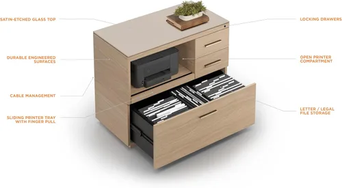 Vista 9 de BDI Furniture - Sequel Studio - Armario multifunción 6617 (Bronce/Duna, Nogal Neo)