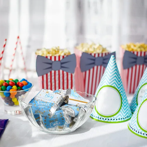 Vista 6 de Clabby Envolturas de Dulces para Baby Shower, Envolturas de Miniaturas de Barras de Dulce Mini, Calcomanías de Etiquetas de Barras de Chocolate