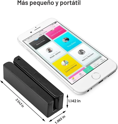 Vista 5 de MSR90 USB lector de tarjeta de crédito magnética 3 pistas Lector de mini tarjeta inteligente MSR605 MSR606 Deftun