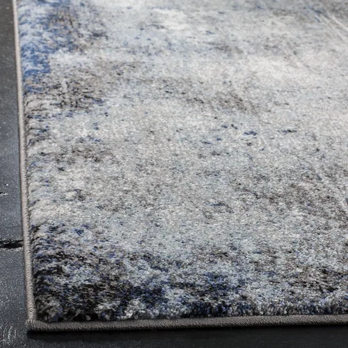 Vista 4 de SAFAVIEH Galaxy Collection - Alfombra para pasillo, 2 pies 3 pulgadas x 8 pies, carbón y azul, diseño abstracto moderno, no desprende pelusa