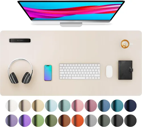 Vista 223 de Aothia - Protector de escritorio de cuero sintético grande, base antideslizante para mouse y superficie para escribir, impermeable, fácil de Agua