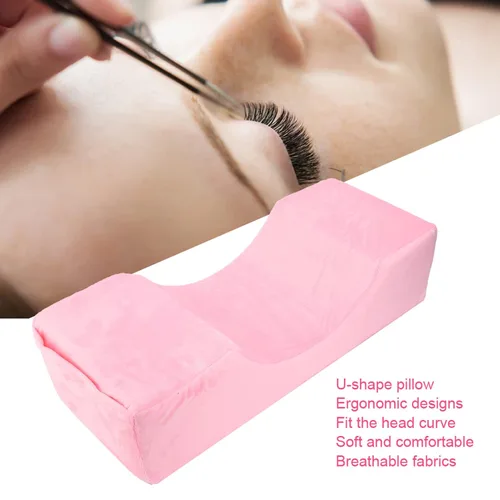 Vista 3 de Yinhing Almohada para reposacabezas con soporte para el cuello, almohada de extensión de pestañas en forma de U, esponja para arte de uñas, cojín