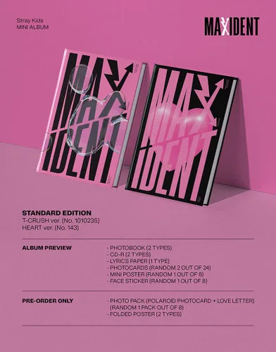 Vista 3 de ( STANDARD EDITION ) STRAY KIDS MAXIDENT Mini Album ( HEART Ver. +1ea Store Gift Card ) K-POP SEALED
