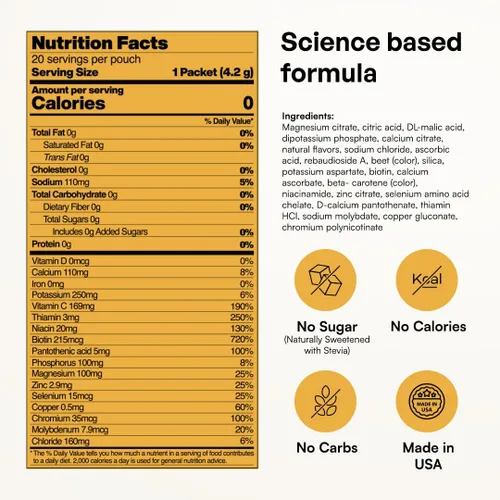 Vista 90 de KEY NUTRIENTS Electrolitos en polvo sin azúcar, limonada de maracuyá con 6 electrolitos y minerales, fibra prebiótica y polvos de hidratación