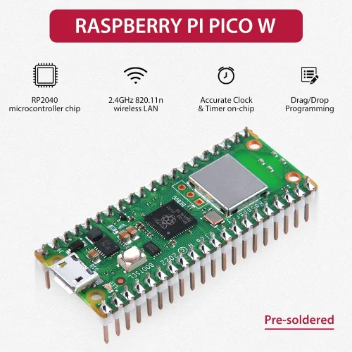 Vista 4 de GeeekPi Kit definitivo para Raspberry Pi Pico W con encabezados, tutoriales detallados, ejemplos de proyectos, varios elementos para programación