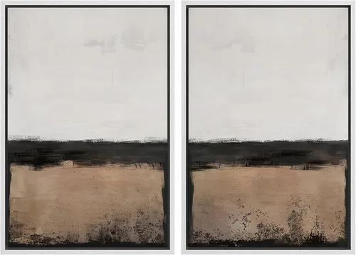 Vista 103 de SIGNWIN Lienzo enmarcado para pared, ilustraciones abstractas texturizadas en tonos beige terrosos, arte moderno, decorativo, contemporáneo