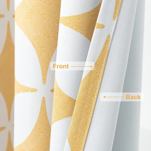 Vista 5 de DriftAway Amelia - Cortinas térmicas blackout con ojales, para oscurecimiento de habitación, estampado geométrico retro, estrella circular, set de 2