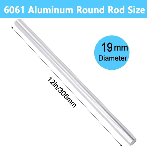 Vista 3 de 3/4" 6061 aluminio redondo Rod 12" largo sólido T6511 sacó la barra del torno Stock