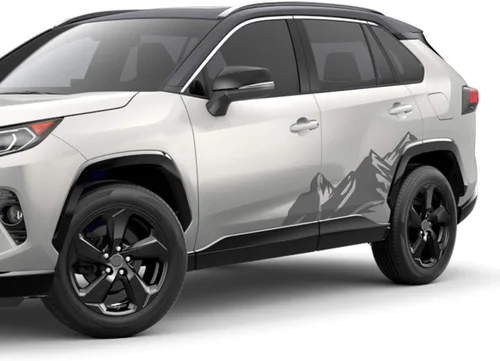 Vista 7 de Vinilo adhesivo todoterreno de Muntains compatible con Toyota Rav4 SUV e híbrido 2012-2018 - negro