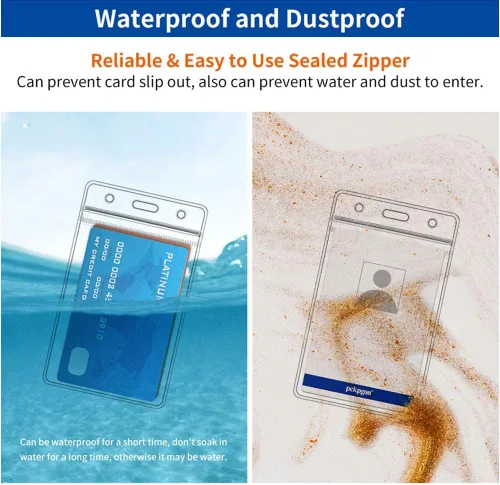 Vista 4 de VOVIGGOL Paquete de 20 soportes verticales extra gruesos para tarjetas de identificación transparentes para cordón separable, soporte para tarjetas