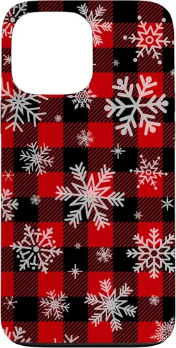 Vista 24 de Snowflakes Snow Snowing Christmas Winter Red Black Plaid Case for iPhone 17