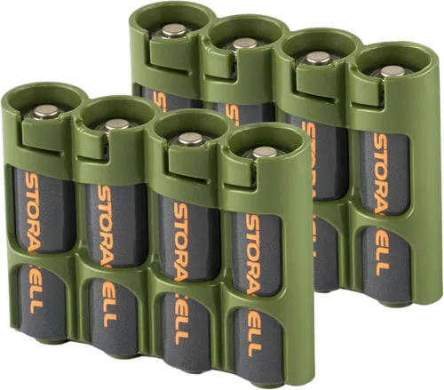 Vista 9 de Soporte para 12 baterías Storacell, AA Powerpax, color amarillo.
