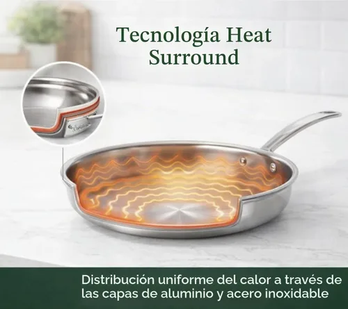 Vista 3 de Cuisinart - Juego de ollas y sartenes de acero inoxidable, compatible con inducción, 12 piezas 12-pc Cuisinart stainless steel cookware set with