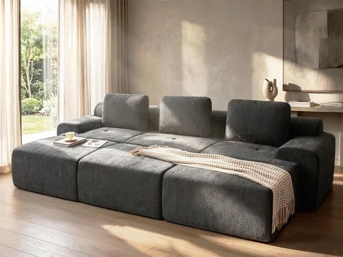 Vista 39 de Sofá de nube de gran tamaño en forma de U de 122 pulgadas, cómodos sofás modulares sin hueso para sala de estar, sofá modular con respaldo alto