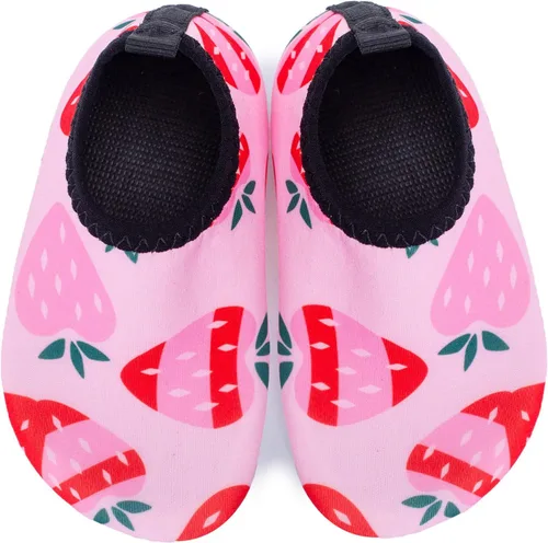 Vista 5 de L-RUN Zapatos de agua para bebés, zapatos para caminar descalzos, calcetines acuáticos para bebés, zapatos de natación para playa, piscina, arena